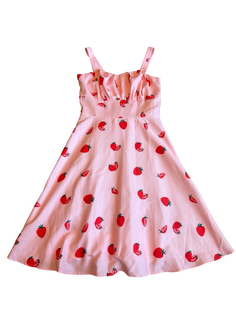 Belle Poque Strawberry Print DressA-Line Retro Pinup Rockabilly Girly Size Large